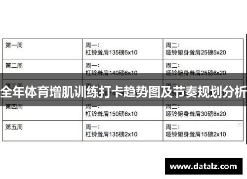 全年体育增肌训练打卡趋势图及节奏规划分析